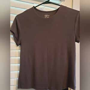 Elegant Brown Short Sleeve Women's Tee